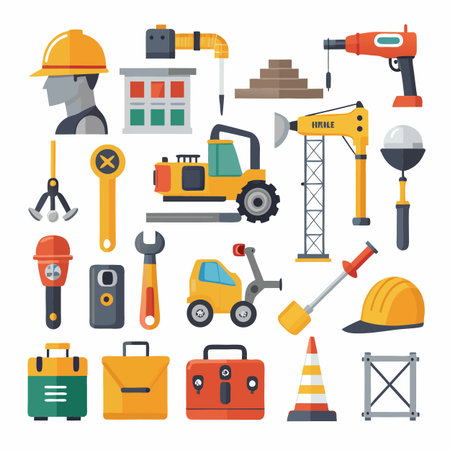 Construction and Tools Icons setのイラスト素材