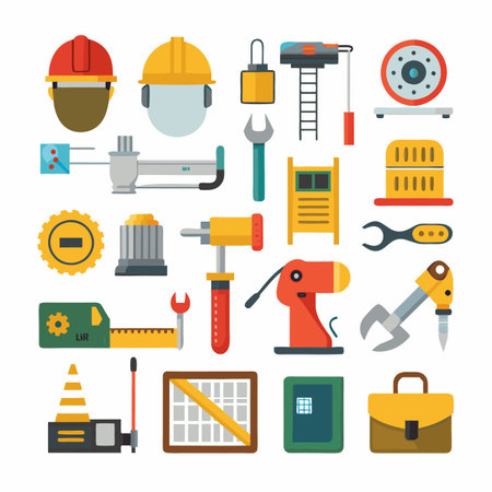 Construction and Tools Icons setのイラスト素材