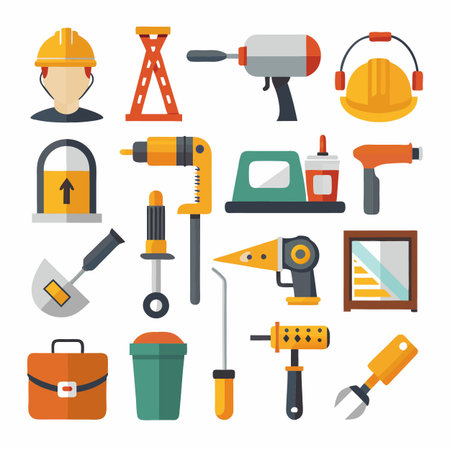 Construction and Tools Icons setのイラスト素材
