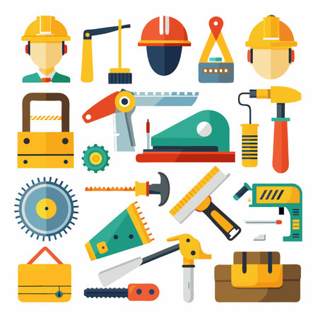 Construction and Tools Icons setのイラスト素材