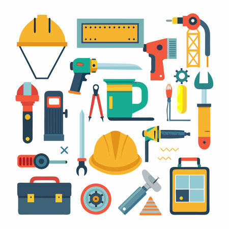 Construction and Tools Icons setのイラスト素材