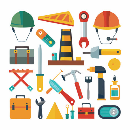 Construction and Tools Icons setのイラスト素材