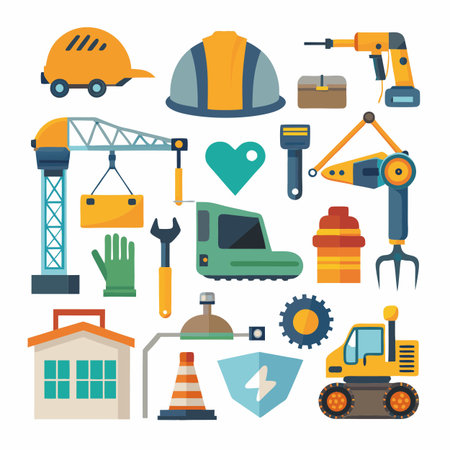 Construction and Tools Icons setのイラスト素材