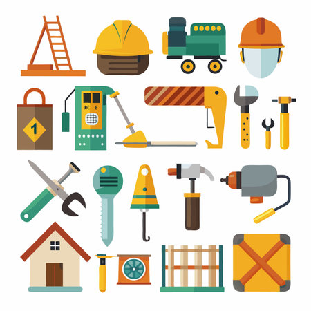 Construction and Tools Icons setのイラスト素材