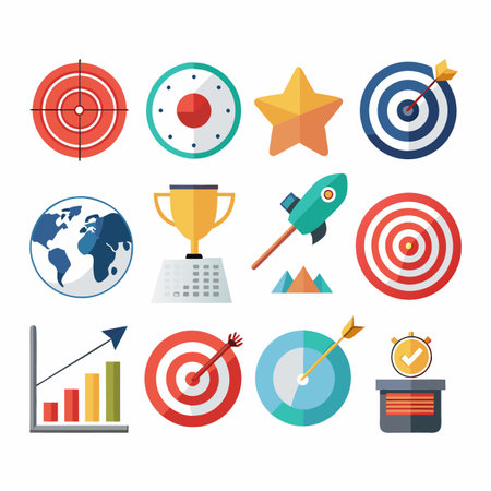 Business or organization management icon setのイラスト素材