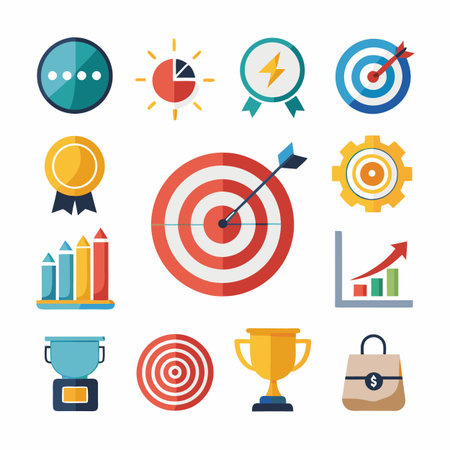 Business or organization management icon setのイラスト素材