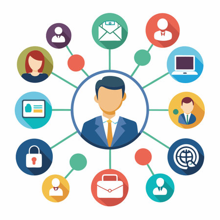 Business or organization management icon setのイラスト素材