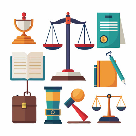 Business or organisation management icon setのイラスト素材