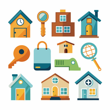 Business or organisation management icon setのイラスト素材