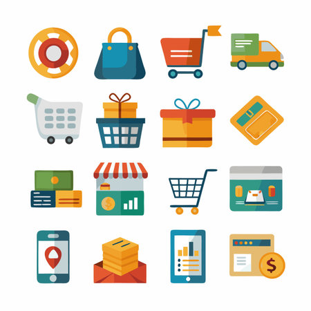 Business or organisation management icon setのイラスト素材