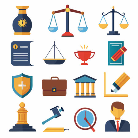 Business or organisation management icon setのイラスト素材
