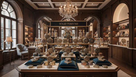 Luxury Store Interior Design with Elegant Decoration Background