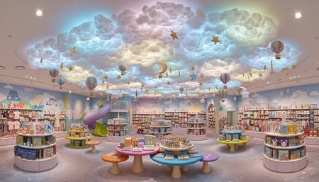 Luxury Store Interior Design with Elegant Decoration Background