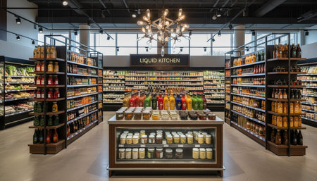 Luxury Store Interior Design with Elegant Decoration Background