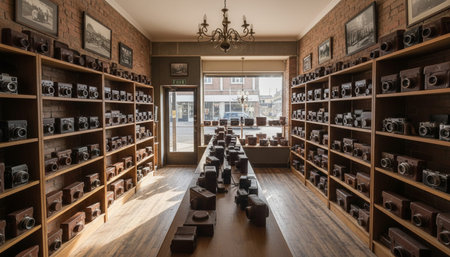 Luxury Store Interior Design with Elegant Decoration Background