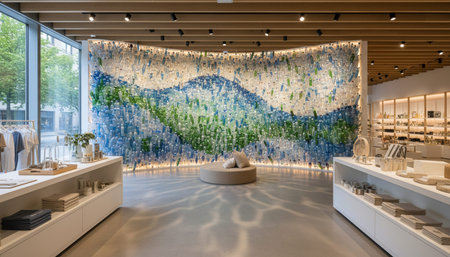 Luxury Store Interior Design with Elegant Decoration Background