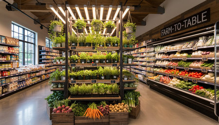 Luxury Store Interior Design with Elegant Decoration Background