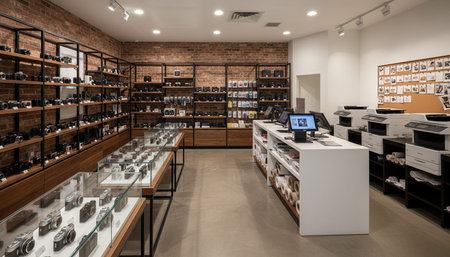 Luxury Store Interior Design with Elegant Decoration Background