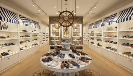 Luxury Store Interior Design with Elegant Decoration Background