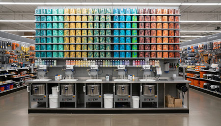 Luxury Store Interior Design with Elegant Decoration Background