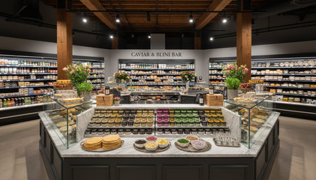 Luxury Store Interior Design with Elegant Decoration Background