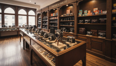 Luxury Store Interior Design with Elegant Decoration Background