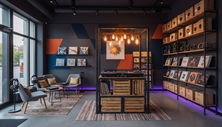 Luxury Store Interior Design with Elegant Decoration Background