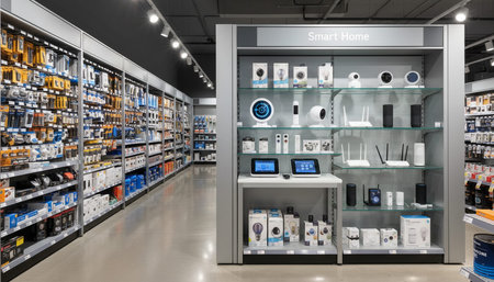 Luxury Store Interior Design with Elegant Decoration Background