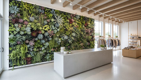 Luxury Store Interior Design with Elegant Decoration Background
