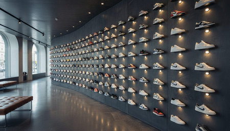 Luxury Store Interior Design with Elegant Decoration Background
