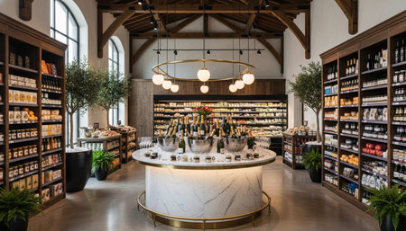 Luxury Store Interior Design with Elegant Decoration Background