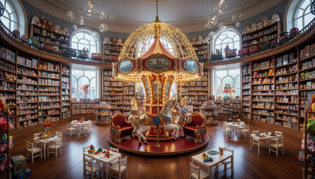 Luxury Store Interior Design with Elegant Decoration Background