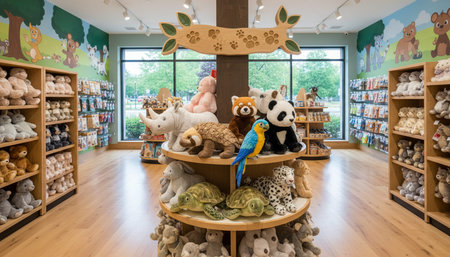 Luxury Store Interior Design with Elegant Decoration Background