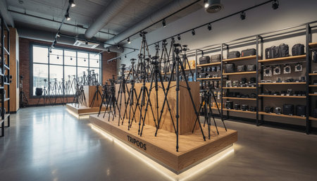Luxury Store Interior Design with Elegant Decoration Background