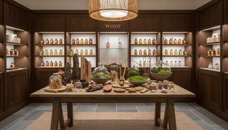Luxury Store Interior Design with Elegant Decoration Background