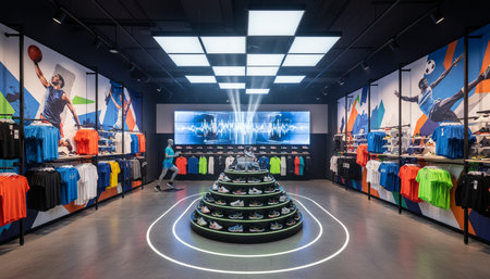 Luxury Store Interior Design with Elegant Decoration Background