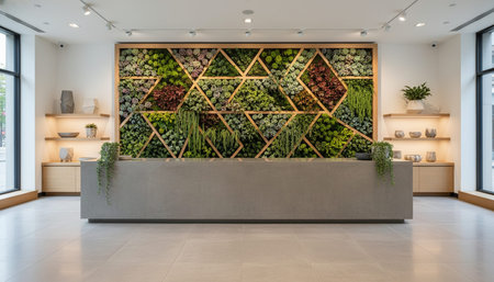 Luxury Store Interior Design with Elegant Decoration Background