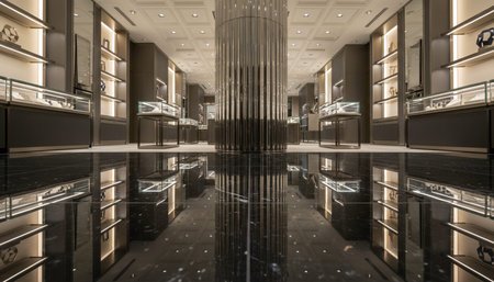Luxury Store Interior Design with Elegant Decoration Background
