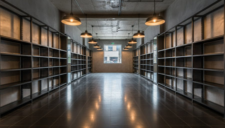 Luxury Store Interior Design with Elegant Decoration Backgroundの写真素材