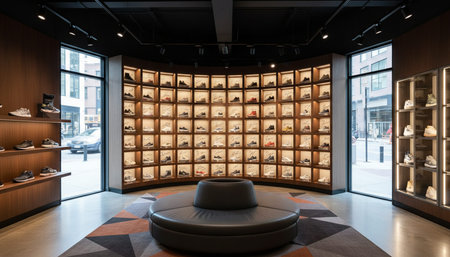 Luxury Store Interior Design with Elegant Decoration Background