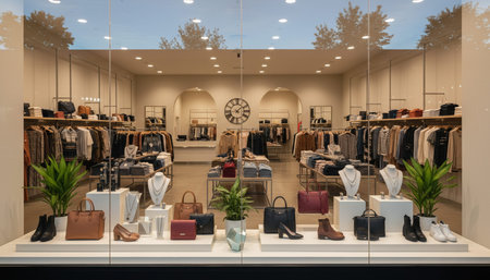 Luxury Store Interior Design with Elegant Decoration Background