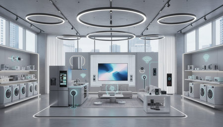 Luxury Store Interior Design with Elegant Decoration Background