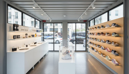 Luxury Store Interior Design with Elegant Decoration Background