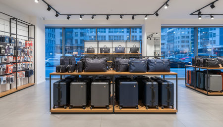 Luxury Store Interior Design with Elegant Decoration Backgroundの写真素材