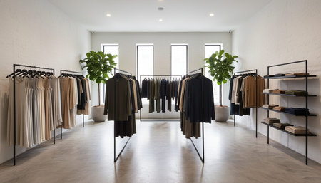 Luxury Store Interior Design with Elegant Decoration Background