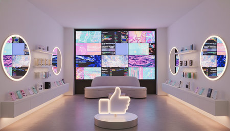Luxury Store Interior Design with Elegant Decoration Background