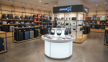 Luxury Store Interior Design with Elegant Decoration Background