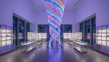 Luxury Store Interior Design with Elegant Decoration Background