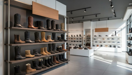 Luxury Store Interior Design with Elegant Decoration Backgroundの写真素材