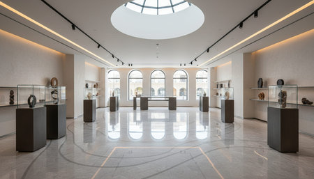 Luxury Store Interior Design with Elegant Decoration Background